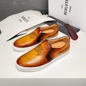 Playtime Scritto patterned leather sports loafers